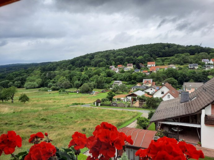 Haus Waldblick in Helsa Wickenrode Deutsche Märchenstrasse mit Hund